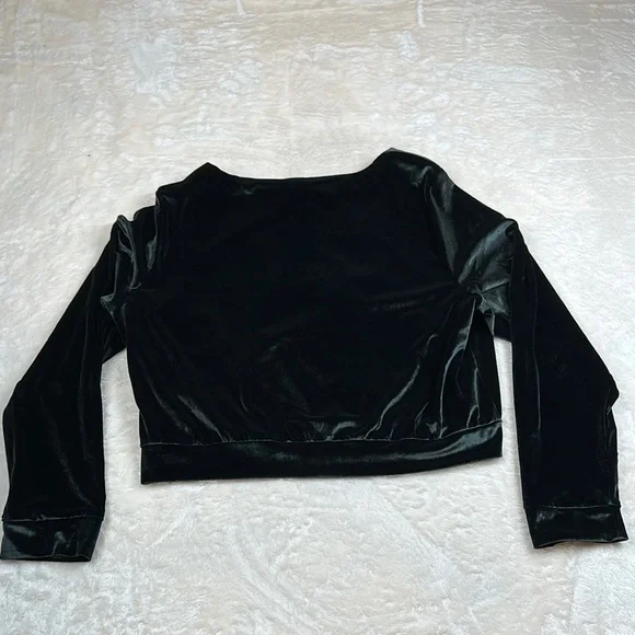 PINK Victoria's Secret Black Velvet Cropped Coat - Picture 12 of 13